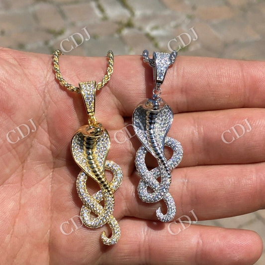 Moissanite Snake King Cobra Pendant  customdiamjewel   