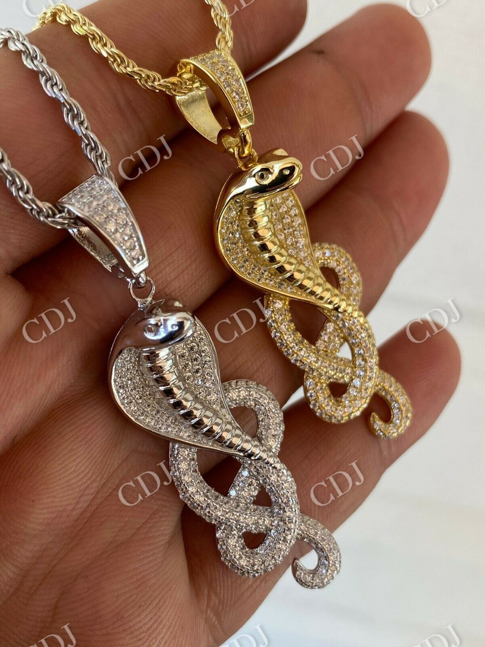 Moissanite Snake King Cobra Pendant  customdiamjewel   