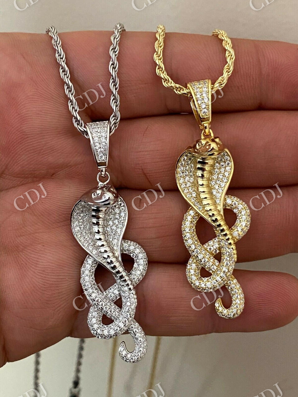 Moissanite Snake King Cobra Pendant  customdiamjewel   