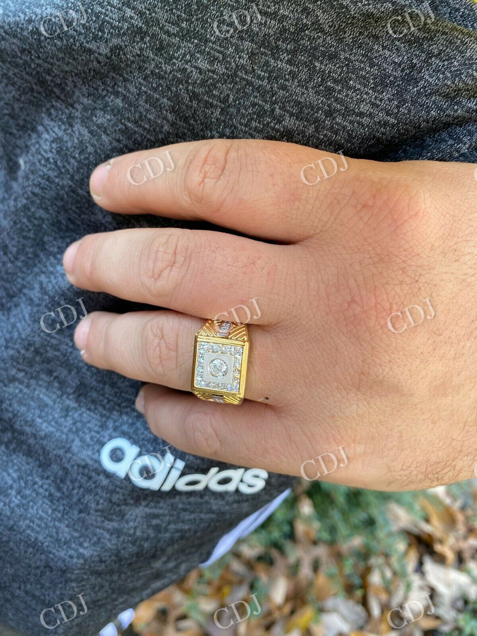 14k Yellow Gold Iced Baguette Statement Ring  customdiamjewel   