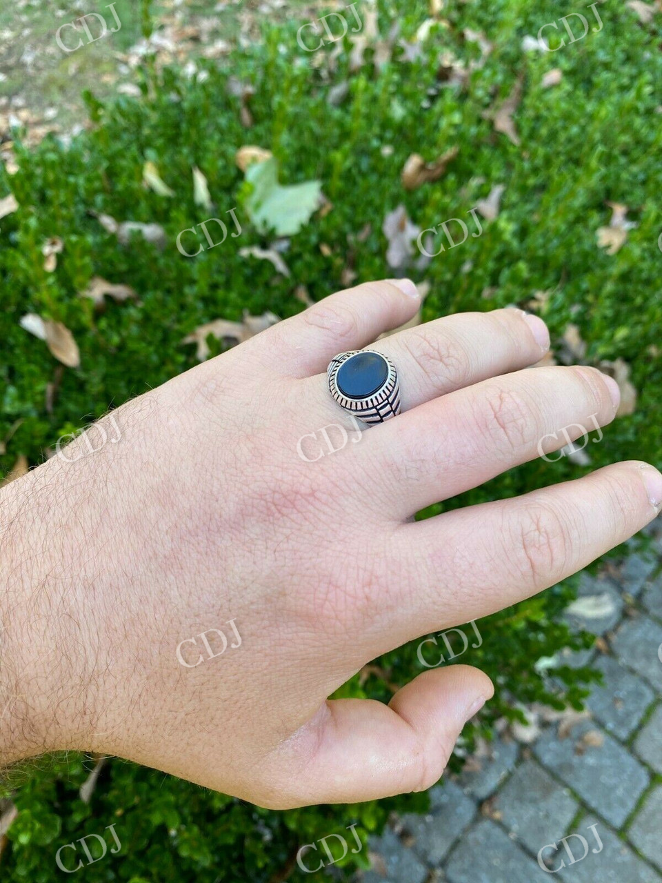 Black Onyx Signet Ring  customdiamjewel   
