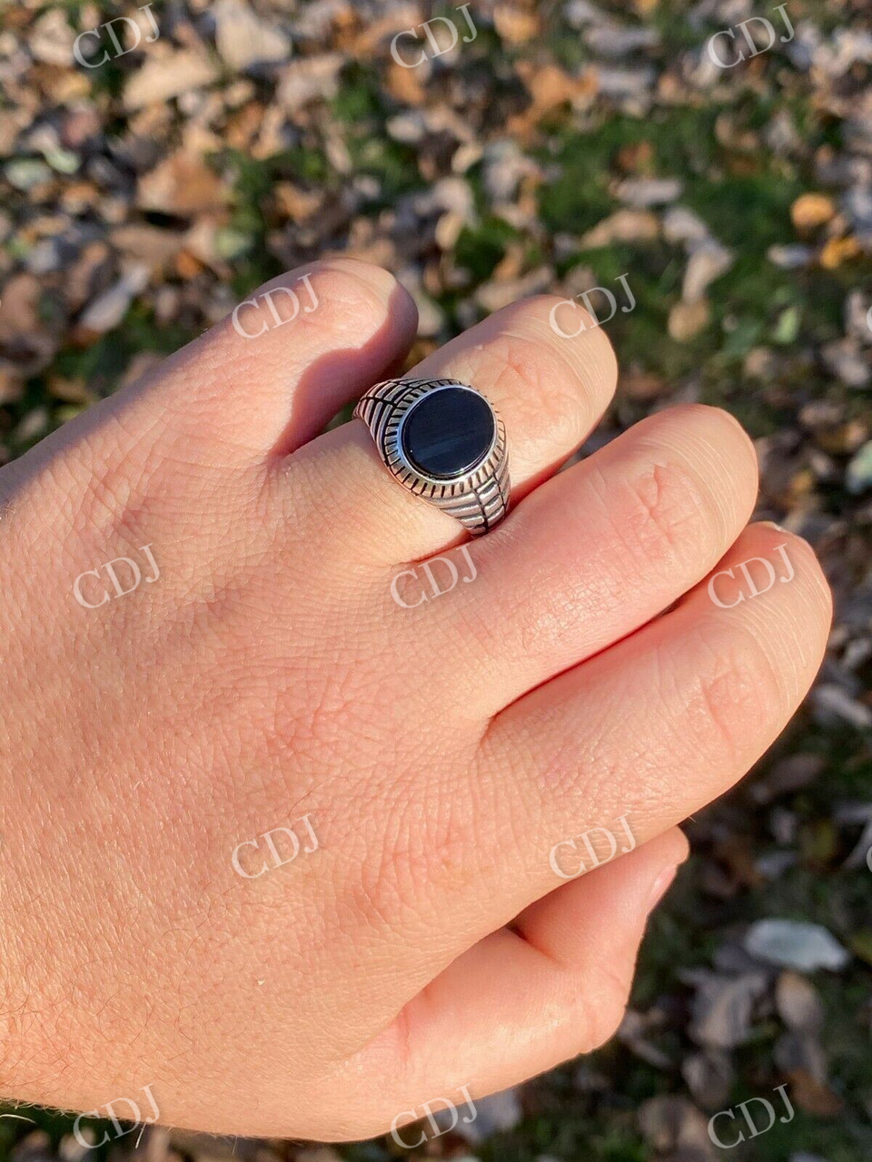Black Onyx Signet Ring  customdiamjewel   