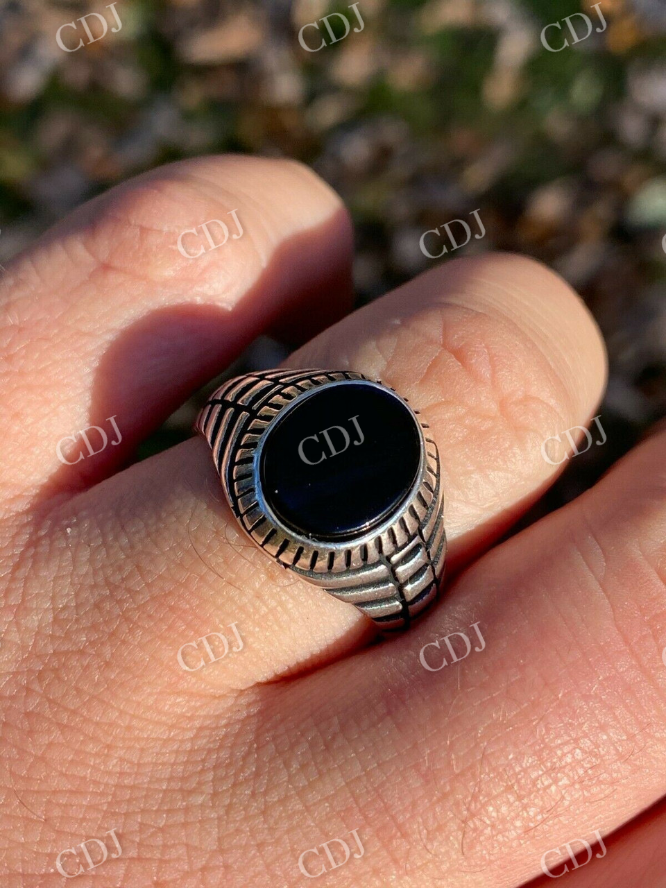 Black Onyx Signet Ring  customdiamjewel   