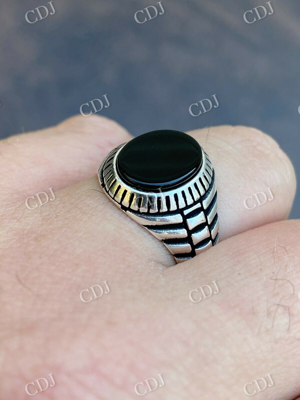 Black Onyx Signet Ring  customdiamjewel   