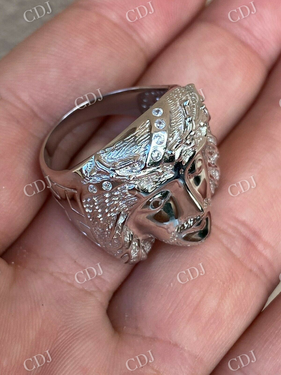 Jesus Face Pinky Hip Hop Ring  customdiamjewel   