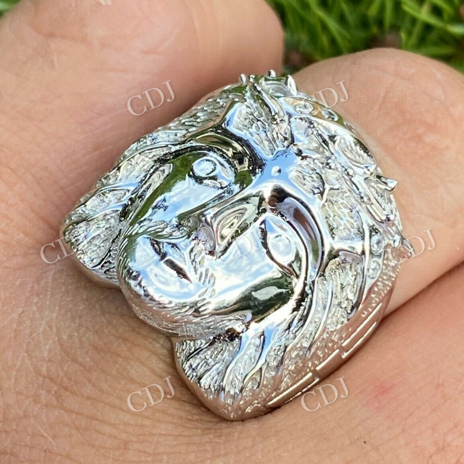 Jesus Face Pinky Hip Hop Ring  customdiamjewel   