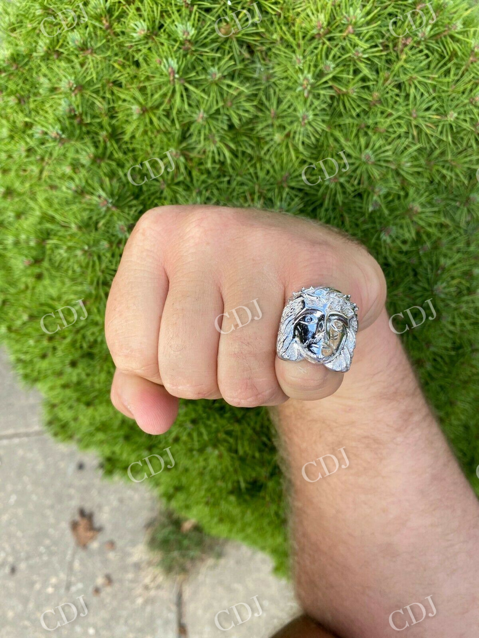 Jesus Face Pinky Hip Hop Ring  customdiamjewel   