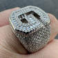 Large Initial Letter A-Z Iced Baguette Hip Hop Ring  customdiamjewel   