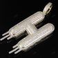 2" 1.55 CTW 14K Solid Gold Natural Diamond Letter 'H' Initial Drip Pendant CustomDiamJewel