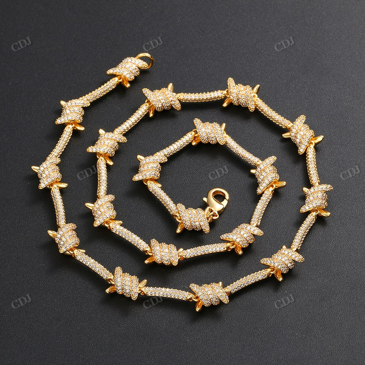 8MM Barbed Wire Diamond Chain hip hop jewelry CustomDiamJewel