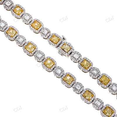 14K White Gold Diamond Necklace For Women hip hop jewelry CustomDiamJewel