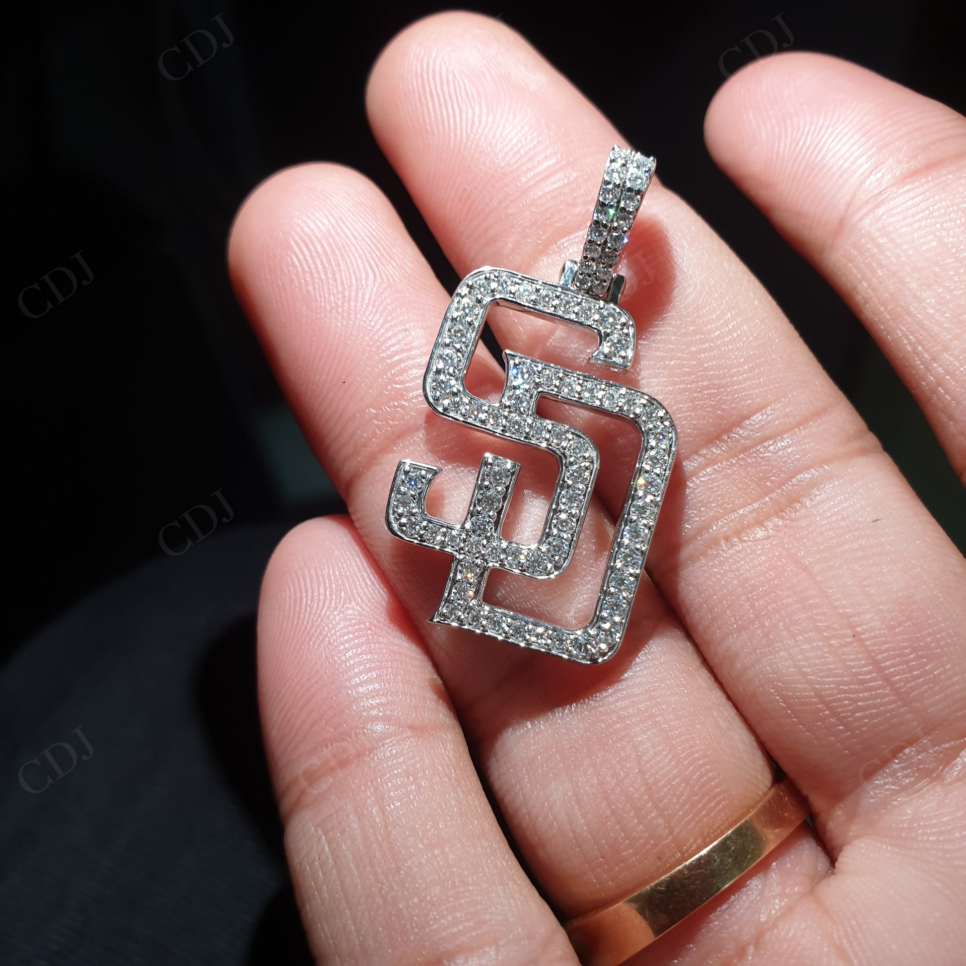 Lab Created Diamond SD Design Silver Pendant hip hop jewelry customdiamjewel   