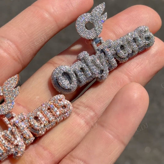 Round Moissanite Diamond Hip Hop Pendant hip hop jewelry customdiamjewel