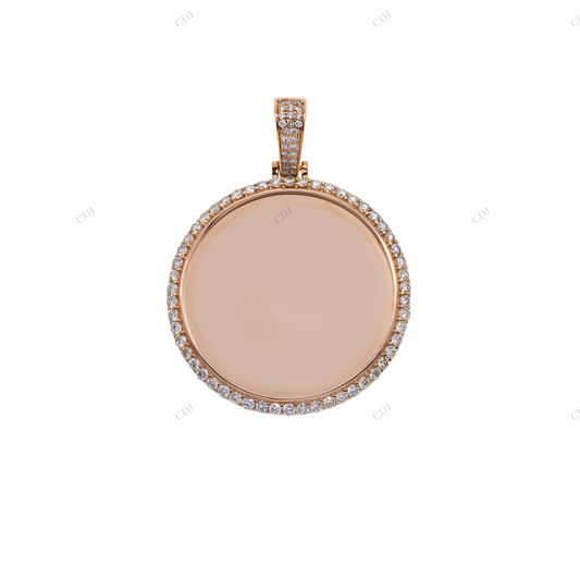 1.5 Inch Silver Moissanite Photo Pendant hip hop jewelry CustomDiamJewel