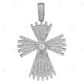 3.2 Inch 14K White Gold Lab Grown Sunbrust Cross Pendant Hip Hop Pendent CustomDiamJewel