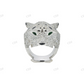 Sterling Silver Panther Emerald Eye Ring hip hop ring customdiamjewel