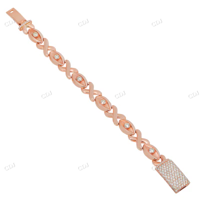 14K Rose Gold Infinity Evil Eye Bracelet hip hop jewelry CustomDiamJewel