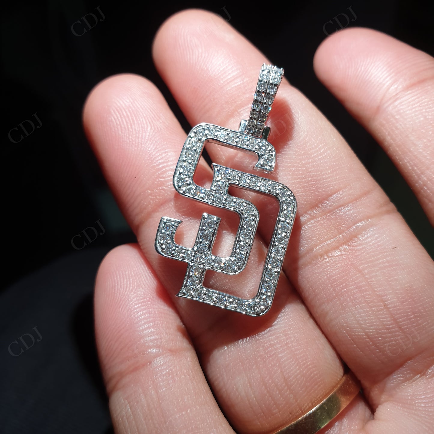 Lab Created Diamond SD Design Silver Pendant