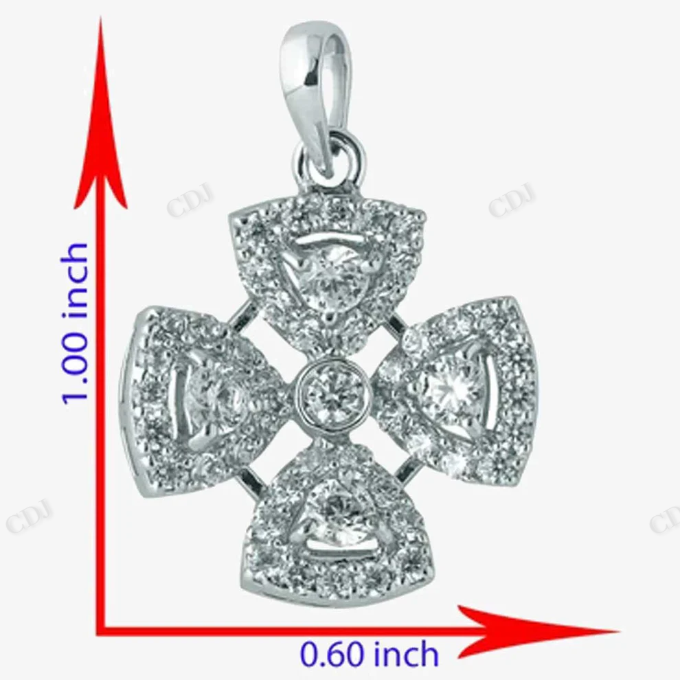 Sterling Silver Trillion Flower Moissanite Pendant hip hop jewelry CustomDiamJewel