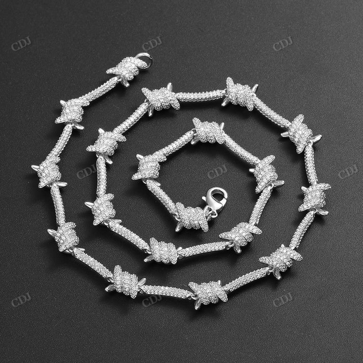 8MM Barbed Wire Diamond Chain hip hop jewelry CustomDiamJewel