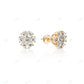 925 Sterling Silver Yellow Gold Plated Studded Earrings hip hop jewelry CustomDiamJewel