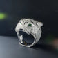 Sterling Silver Panther Emerald Eye Ring hip hop ring customdiamjewel