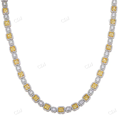 14K White Gold Diamond Necklace For Women hip hop jewelry CustomDiamJewel