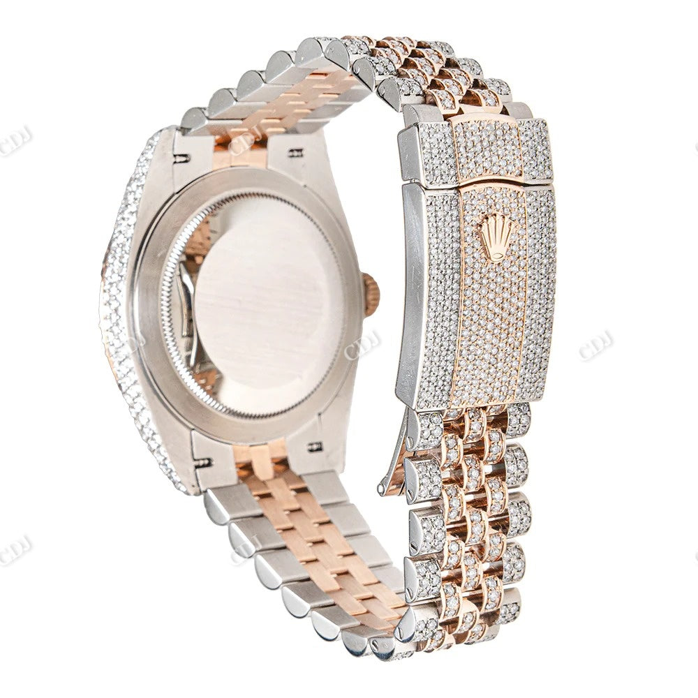 Customized Two Tone Roman Dial Rolex Watch customdiamjewel