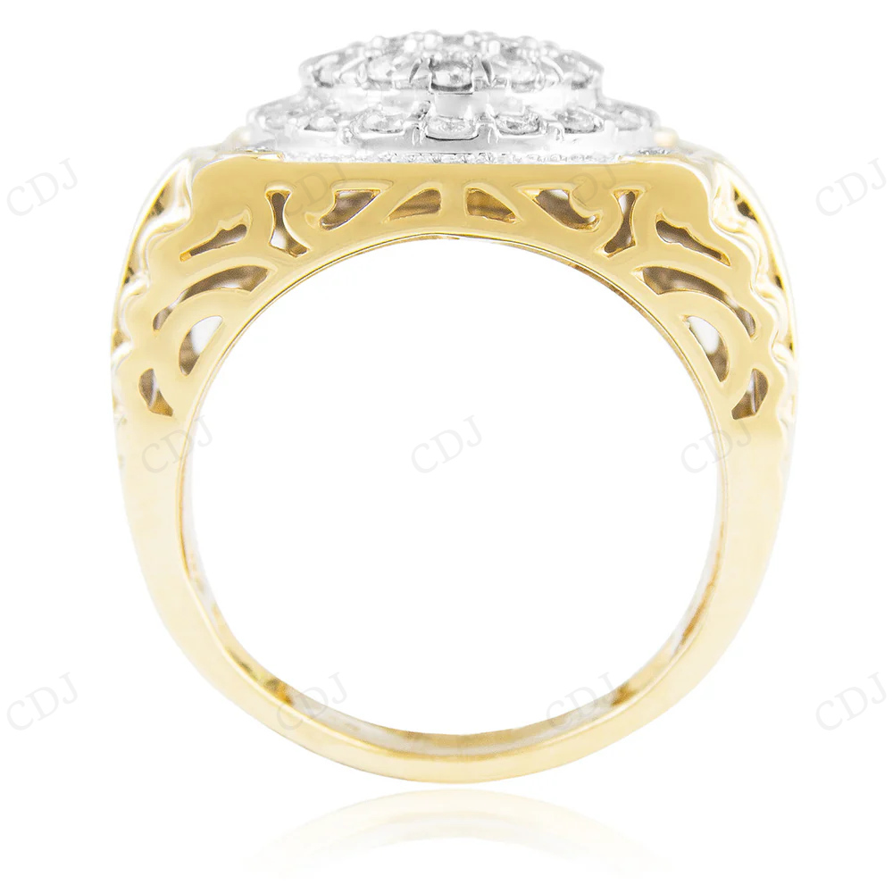 10K Yellow Gold Moissanite Diamond Ring For Men hip hop jewelry CustomDiamJewel