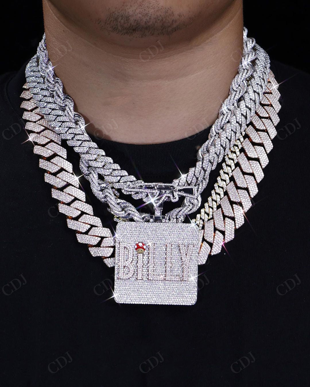 Customised Large Size Initial Letter Pendant hip hop jewelry CustomDiamJewel   