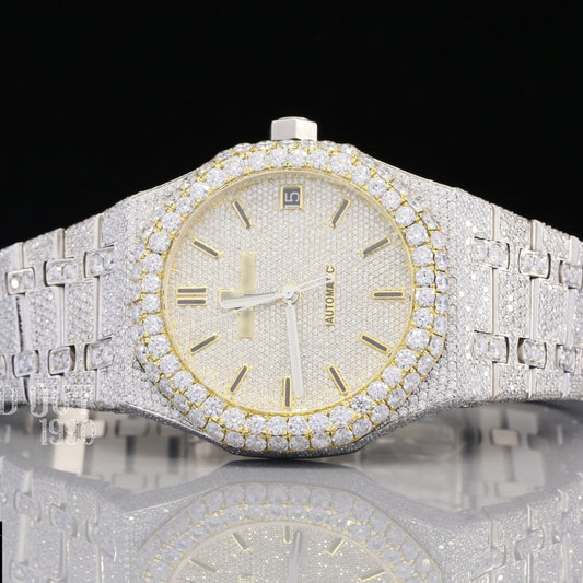 Fully Iced Out AP Lab Grown Diamond Watch For Man customdiamjewel