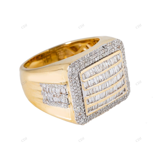 VVS Baguette Moissanite Iced Out Men's Ring hip hop jewelry customdiamjewel