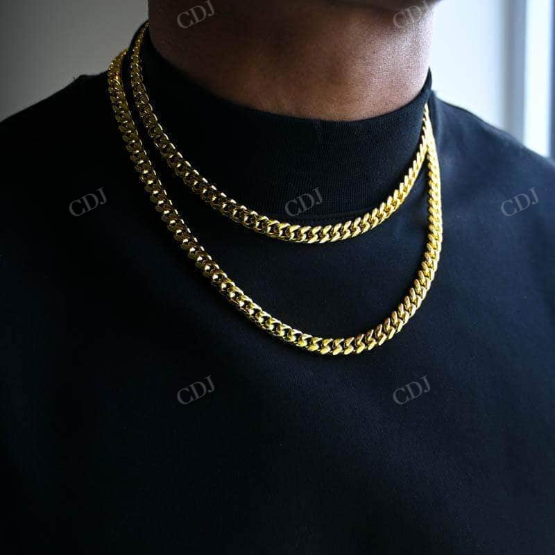Plain Cuban Chain In Gold For Men  customdiamjewel   