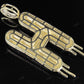 2" 1.55 CTW 14K Solid Gold Natural Diamond Letter 'H' Initial Drip Pendant CustomDiamJewel
