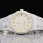 Yellow Plated Bezel VVS White Moissanite Luxury Diamond Watch customdiamjewel