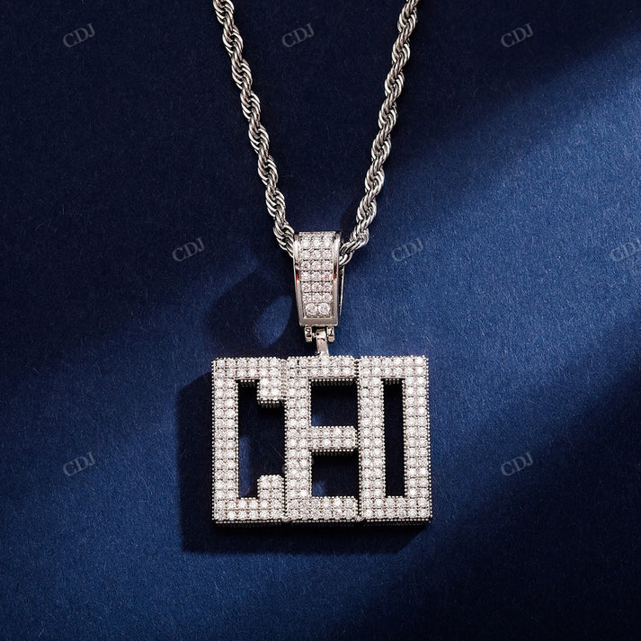 KING Letter Moissanite Diamond Pendant hip hop jewelry CustomDiamJewel