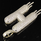 2" 1.55 CTW 14K Solid Gold Natural Diamond Letter 'H' Initial Drip Pendant CustomDiamJewel