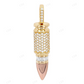 1.55 CTW Moissanite Custom 925 Silver Bullet Pendant CustomDiamJewel