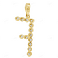 1" 0.16 CTW 10K Gold Initial "F" Natural Diamond Pendant CustomDiamJewel