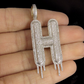 2" 1.55 CTW 14K Solid Gold Natural Diamond Letter 'H' Initial Drip Pendant CustomDiamJewel