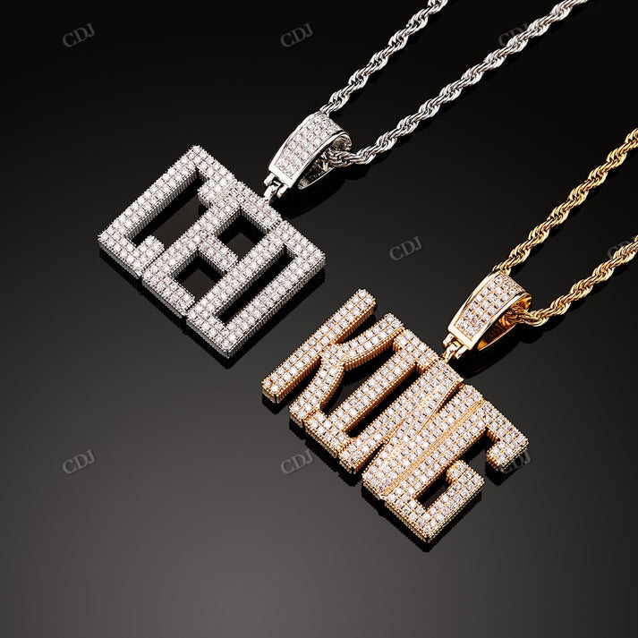 KING Letter Moissanite Diamond Pendant hip hop jewelry CustomDiamJewel