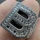 Large Initial Letter A-Z Iced Baguette Hip Hop Ring  customdiamjewel   