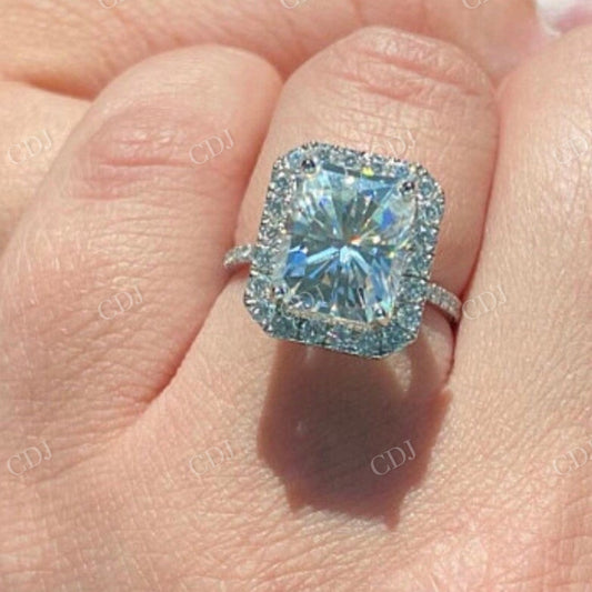 Radiant Cut Halo Eternity Engagement Ring  customdiamjewel   