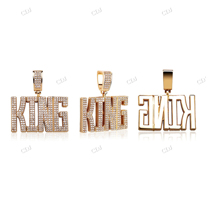 KING Letter Moissanite Diamond Pendant hip hop jewelry CustomDiamJewel