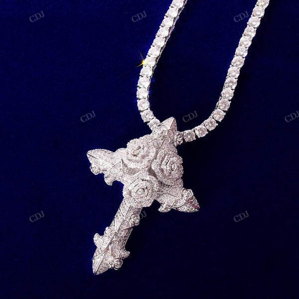 Hip Hop Two Tone Antique Design Cross Pendant hip hop jewelry CustomDiamJewel