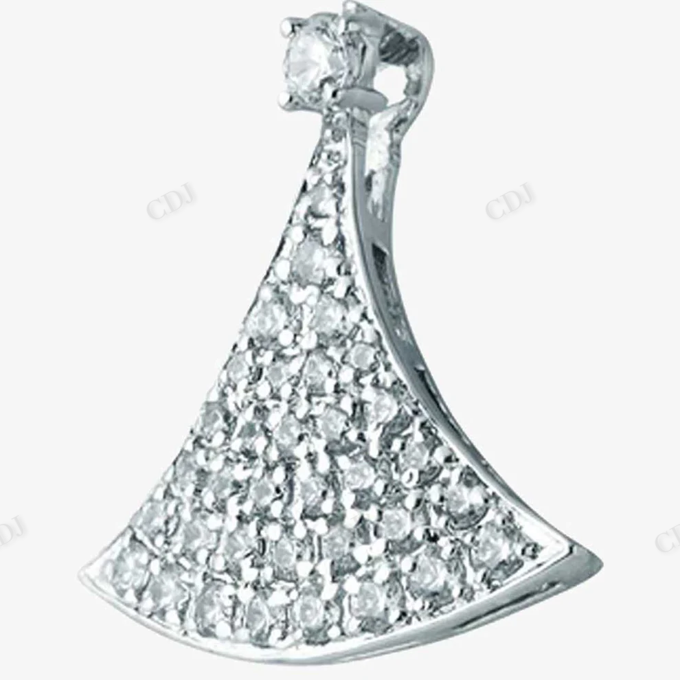 Sterling Silver Ginkgo Leaf Shape Moissanite Pendant hip hop jewelry CustomDiamJewel