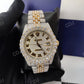 Moissanite Studded Diamond Watch Two Tone DateJust Dial Rolex For Boy customdiamjewel