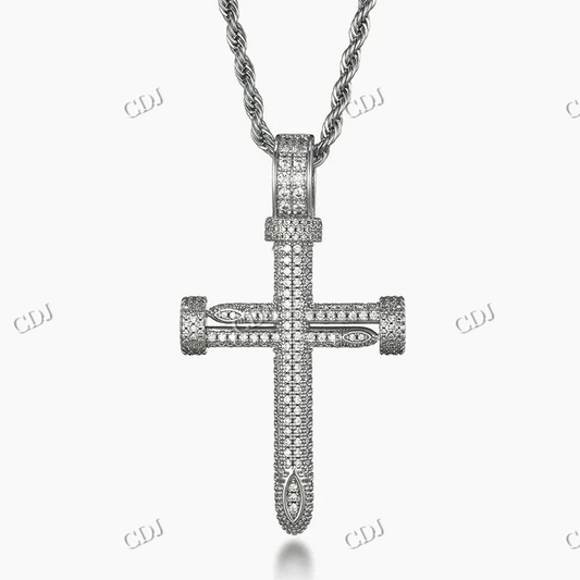 Premium Iced Out Moissanite Cross Pendant For Men hip hop jewelry CustomDiamJewel