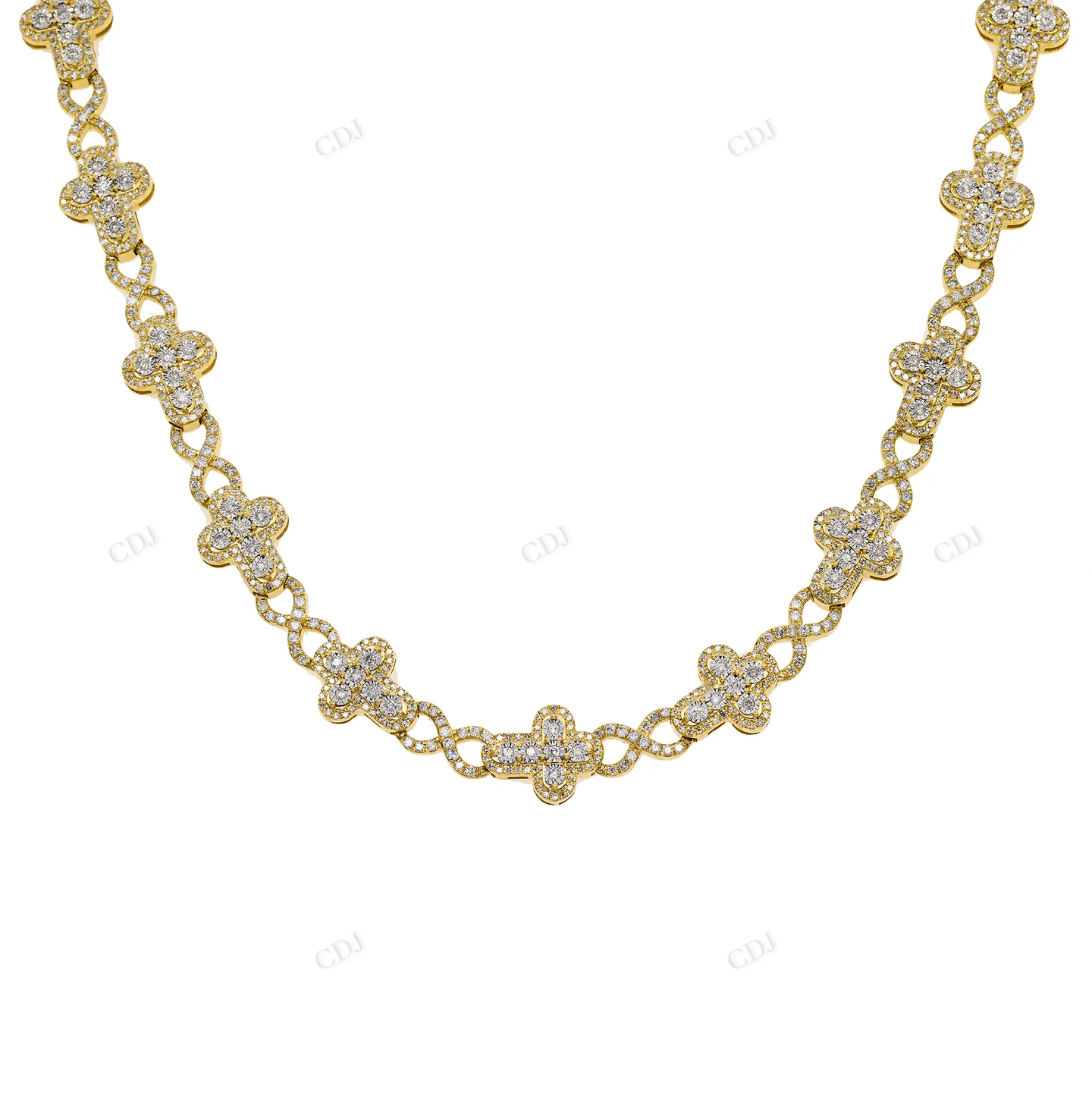 10.55 CTW 7MM Diamond Infinity Link Cross Chain hip hop jewelry CustomDiamJewel