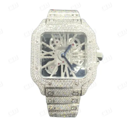 Luxury Iced Out Skeleton Wrist Watch customdiamjewel